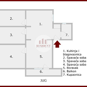 ČRNOMEREC - Vrhovec, Spacious 4-room apartment 68 m2, 3rd floor, top location, balcony, NO COMMISSION